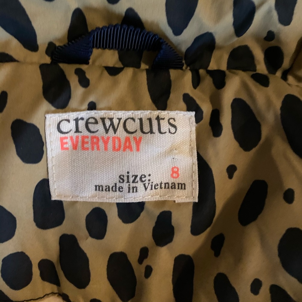Brand new J Crew crew cuts puffer coat in leopard.